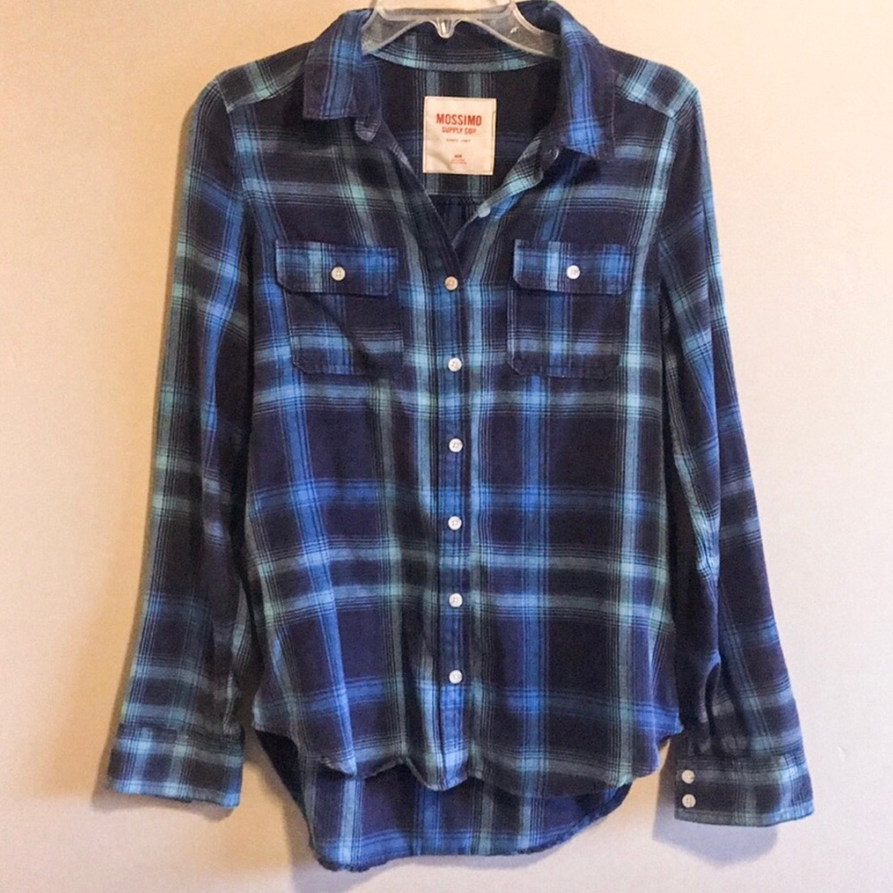 Mossimo Blue Plaid Flannel